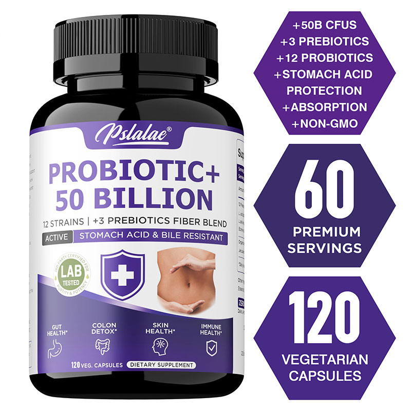 Probiotic 60 Billion - プロバイオティクス 500 億 - 男性と女性のためのプロバイオティクスは、腸と消化器の健康を促進し、膨満感を和らげ、免疫力を向上させます