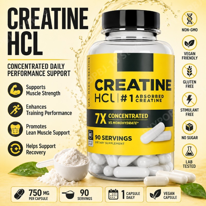 Fitness With Nutrition - クレアチンHCl 750mg 90カプセル フィットネス筋肉サポート ベジタリアン 非遺伝子組み換え