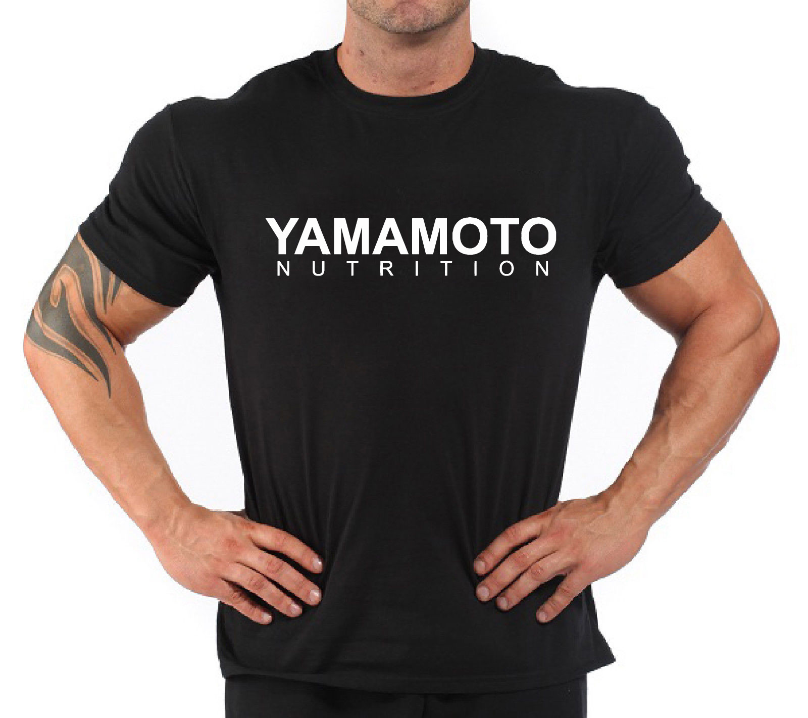 Fitness With Nutrition - ボディビルディング フィットネス ジム Tシャツ「山本栄養」
