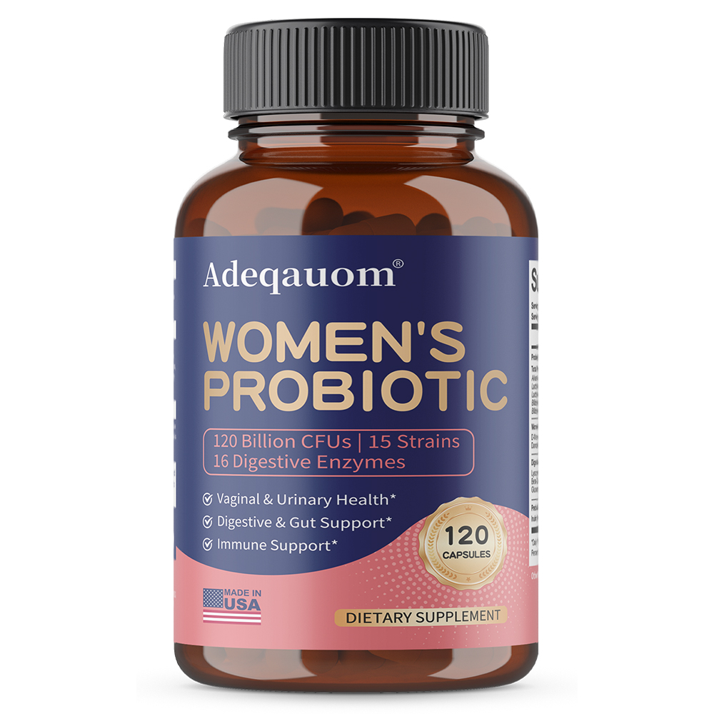 Probiotic 60 Billion - 女性用プロバイオティクスカプセル 120億CFU、プレバイオティクスと消化酵素配合、消化と免疫の健康をサポートします