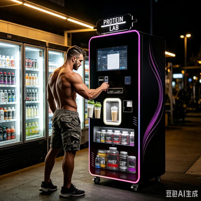 Nutrition Fitness Center - プロテインシェイク自動販売機、カスタマイズ可能なスマート栄養ドリンクディスペンサー、フィットネスセンター・ジム用、高効率自動ミキサー