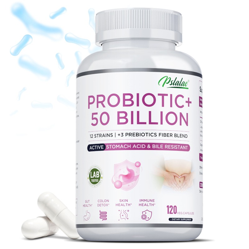 Probiotic 60 Billion - プロバイオティクス500億個 - 栄養吸収を促進、腸内環境と消化の健康をサポート、免疫力向上 - 12種類の菌株＋3種類のプレバイオティクス