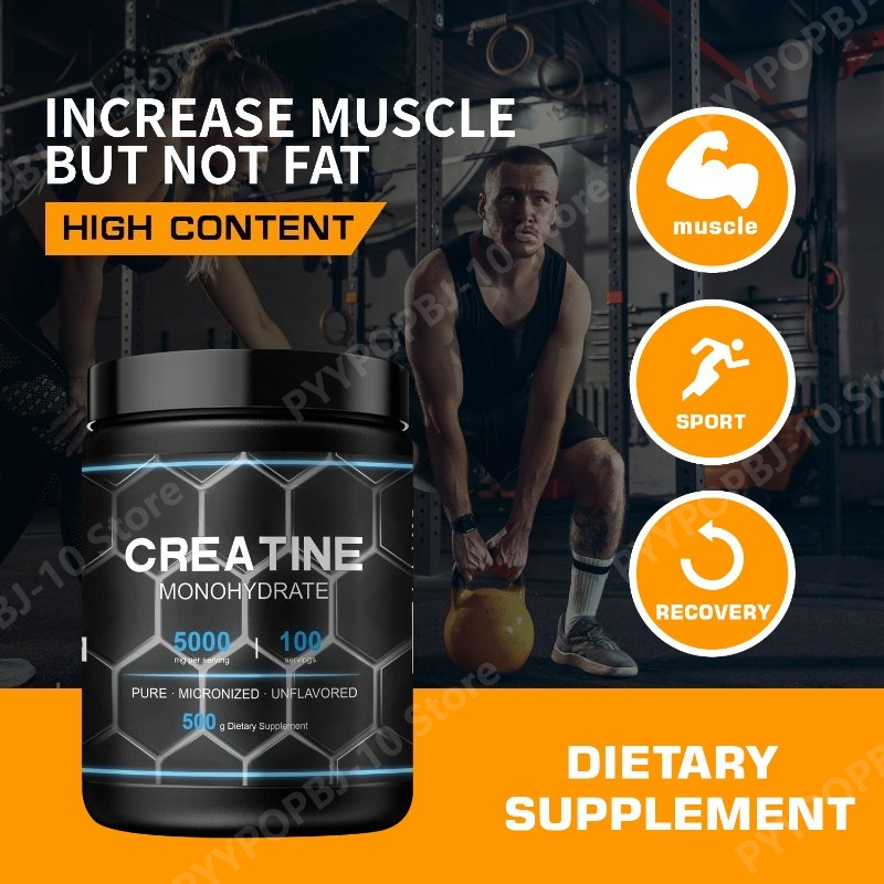 Creatine Monohydrate Powder - クレアチンモノハイドレートパウダー 純粋微粉 無香料 500g 1回分あたり5000mg 筋肉サポート