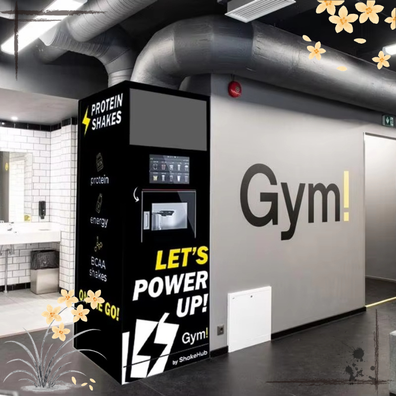 Fitness With Nutrition - カスタマイズ可能な栄養ドリンク自動販売機、プロテインシェイクキオスク、照明付きディスプレイ、セルフサービス、商業フィットネス向け