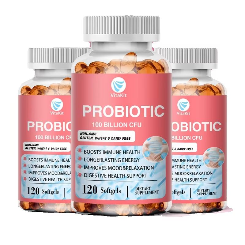 Probiotic 60 Billion - プロバイオティクスカプセル オーガニックサプリメント 腸内バランスプロバイオティクス 100億CFU 120カプセル 腸内ガスの調子を整えるのに役立ちます