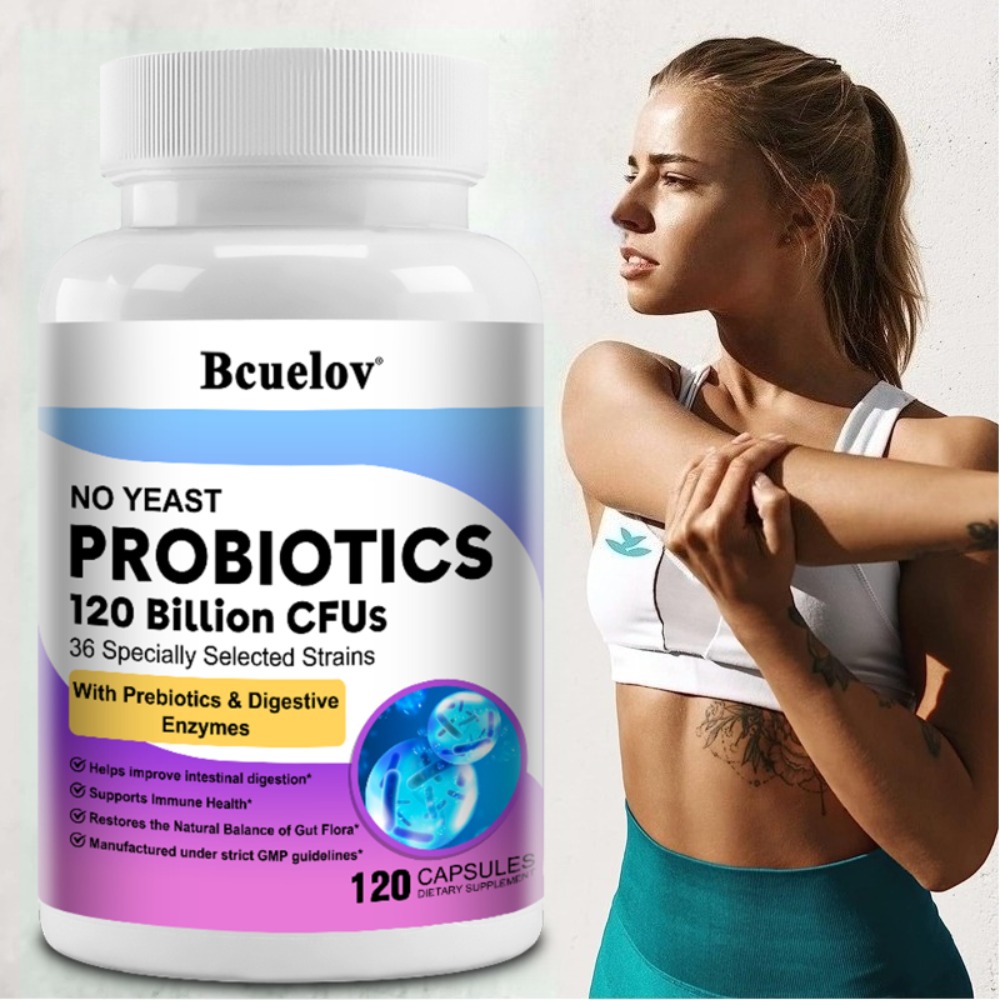 Probiotic 60 Billion - オーガニック酵素プロバイオティクスカプセル 1200億CFU プロバイオティクスサプリメント（プレバイオティクス＆消化酵素配合）