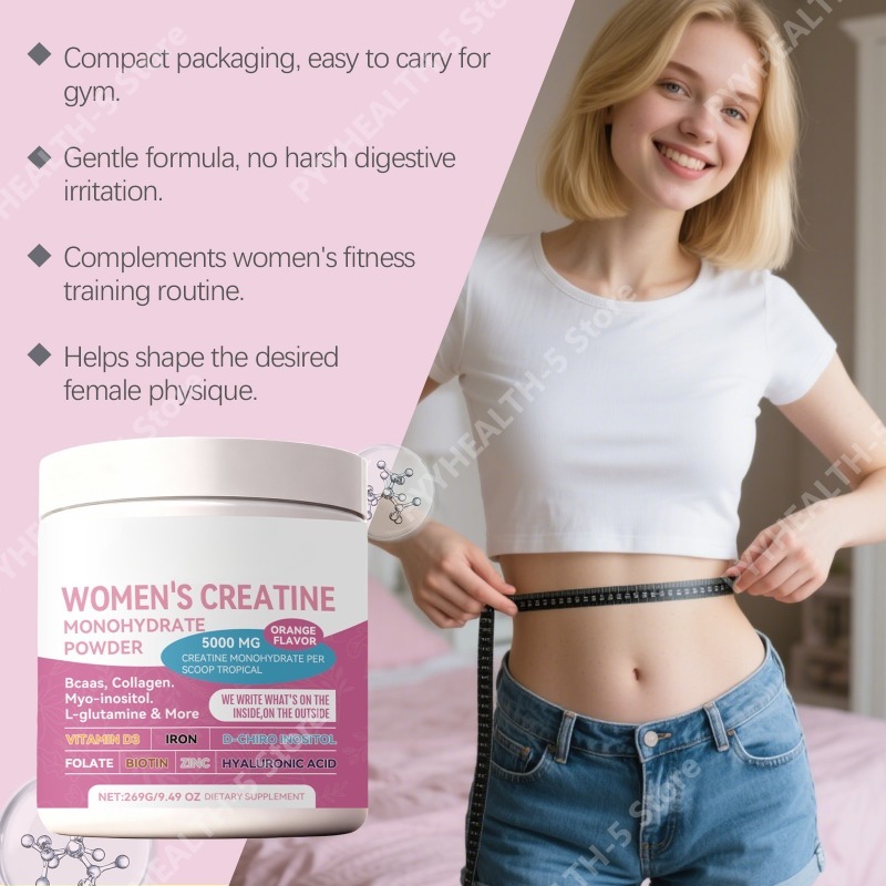 女性用複合クレアチンパウダーサプリメント、栄養補助用、1日3 - Creatine Monohydrate Powder のレビューと価格