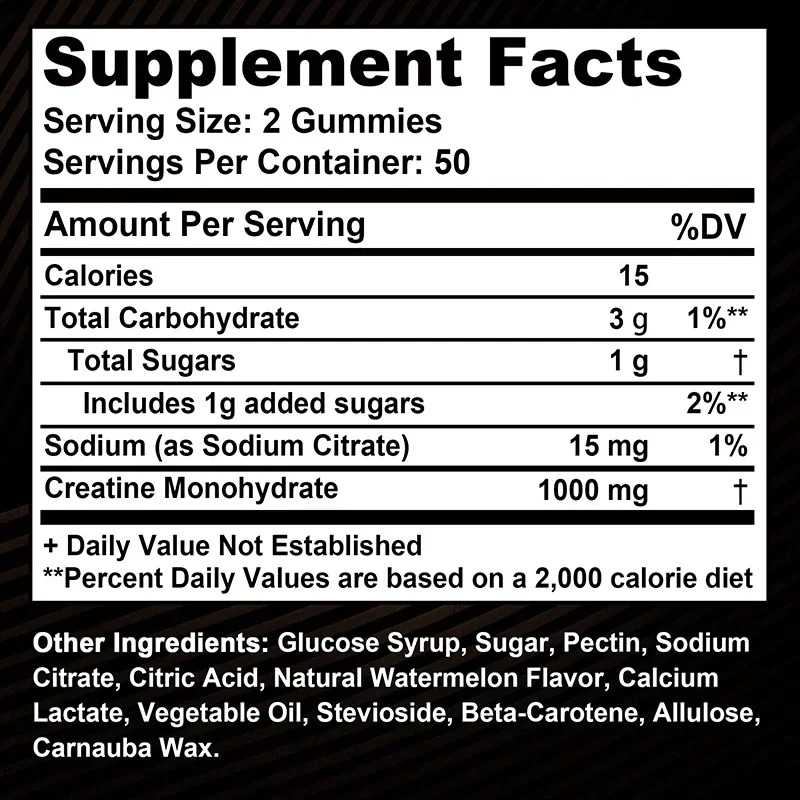 クレアチン一水和物グミ - エネルギーを高め、筋肉量を増やし - Creatine Monohydrate Powder のレビューと価格