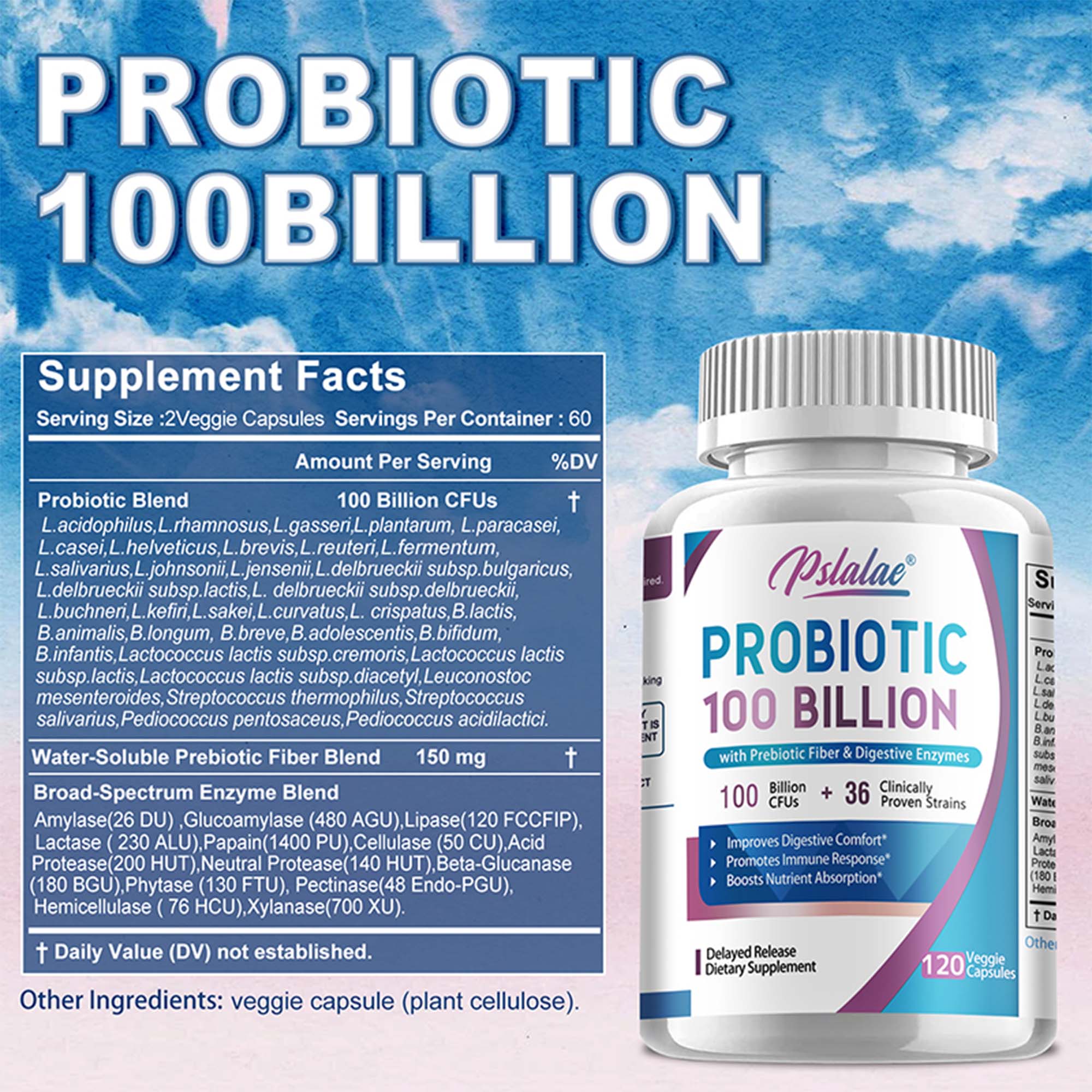 プロバイオティクス 100 億 - 腸の健康、栄養素の消化、 - Probiotic 60 Billion のレビューと価格