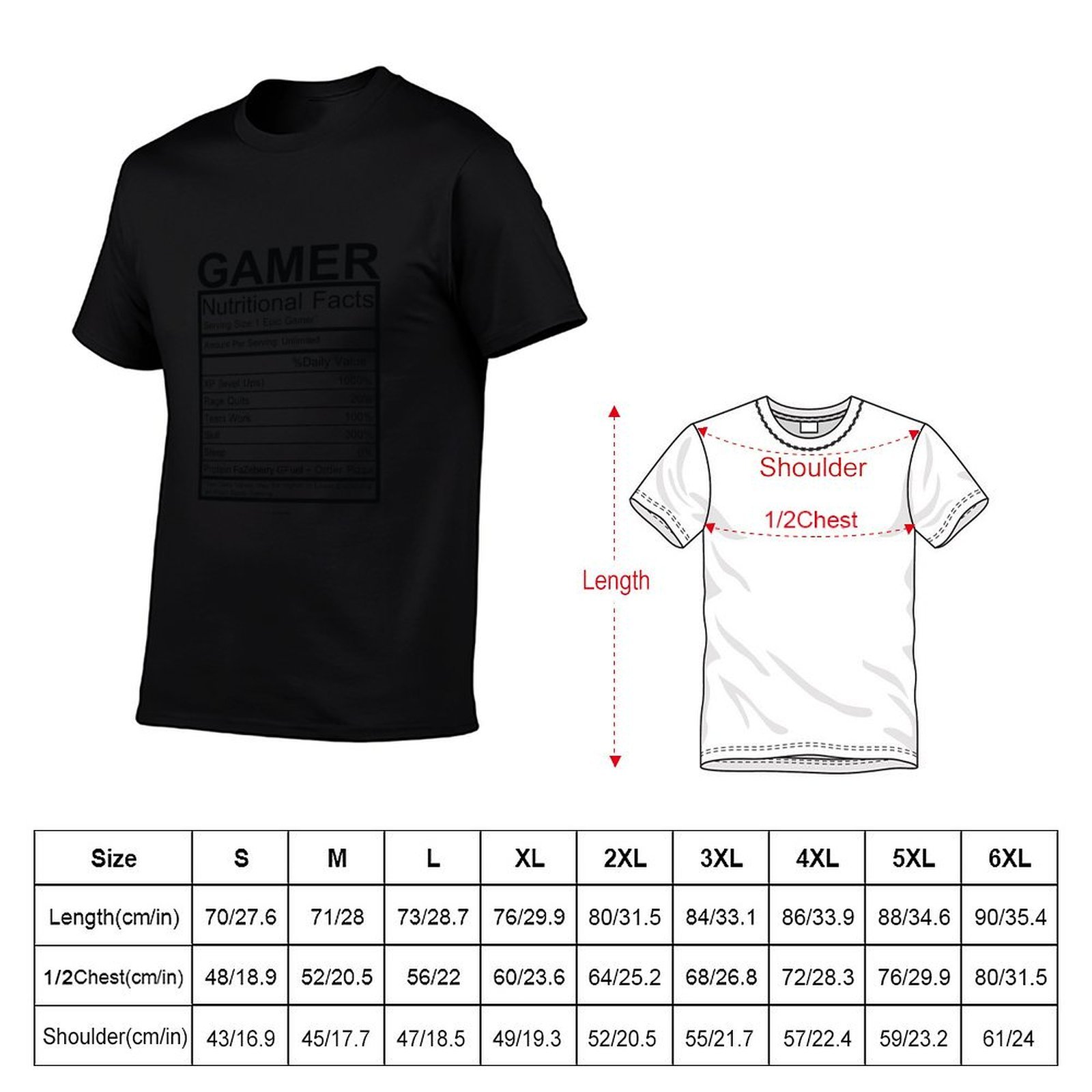 ゲーマー向け栄養成分表Tシャツ フィットネス速乾半袖トップス - Fitness With Nutrition のレビューと価格