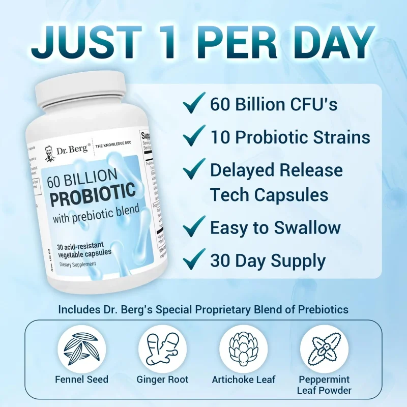 Dr. Berg 600 億 10 株プロバイオティクス カ - Probiotic 60 Billion のレビューと価格